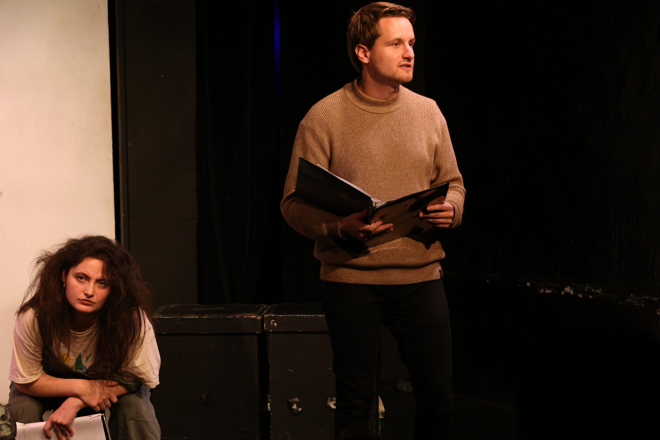 Actors on stage for a staged reading